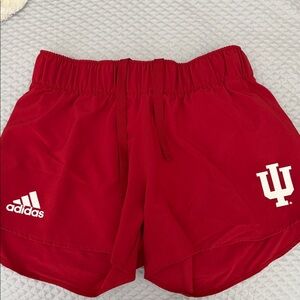 adidas Women's Red Athletic Shorts with IU Logo